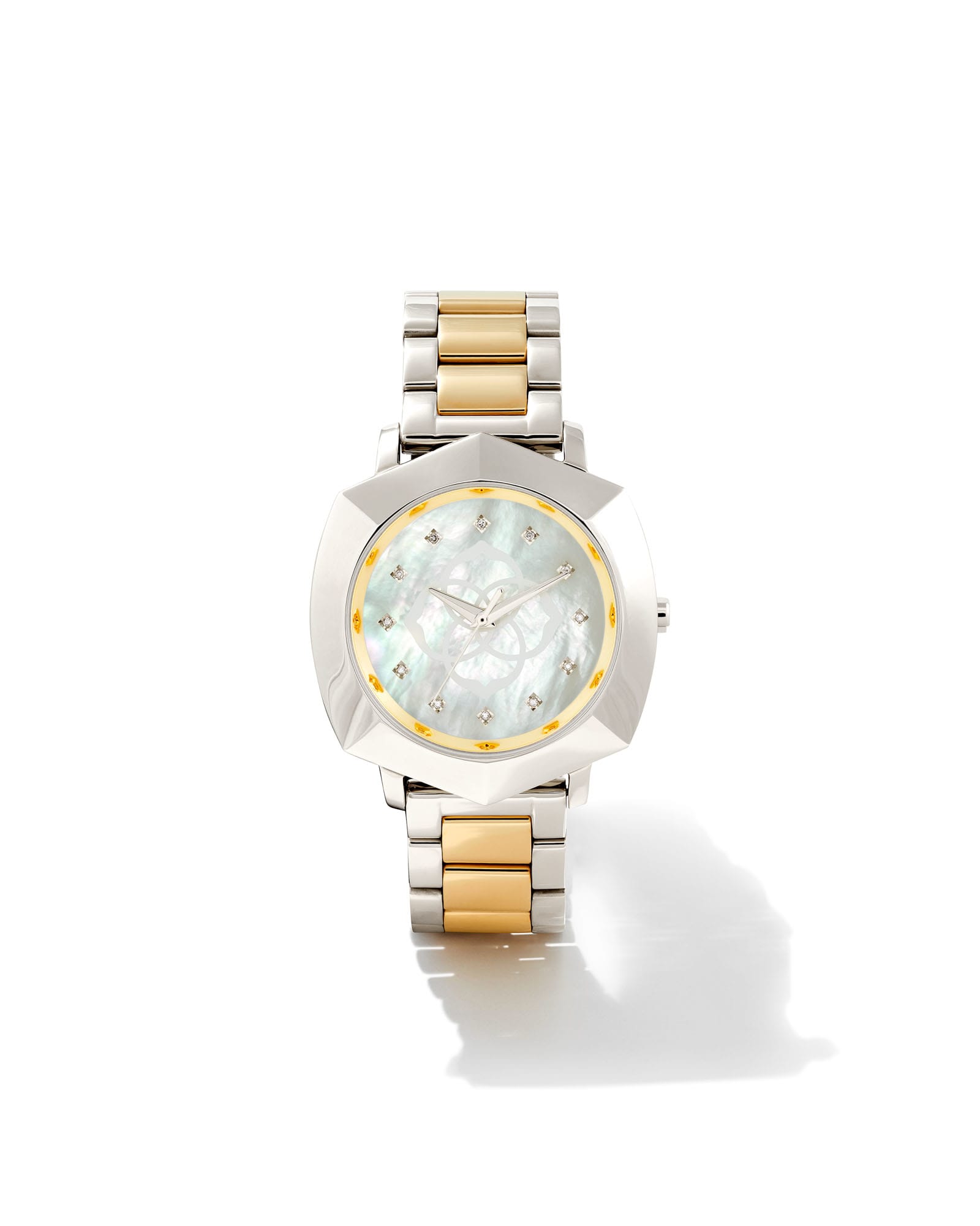 Kendra Scott Dira Two Tone Stainless Steel 38mm Diamond Dial Watch in Ivory Mother-of-Pearl | Mother Of Pearl